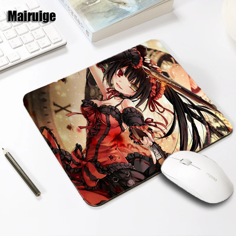 

Mairuige Date Live Mousepad Anime Cute Girl Tokisaki Kurumi and Yoshino Pattern Padmouse Pc Gaming Rubber Mat As A Gifts