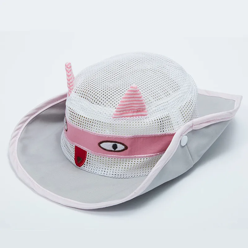 Cat Pattern Baby Sun Bucket Hat with Wide Brim Toddler Boys Girls Summer UV Protection CapsMesh Breathable Comfortable Chinstrap (13)