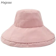 Шляпы-ведерки, женские новые рыбацкие шляпы, уличные солнцезащитные очки, однотонные, простые, в Корейском стиле, универсальные, модные, повседневные, женские, для отдыха
