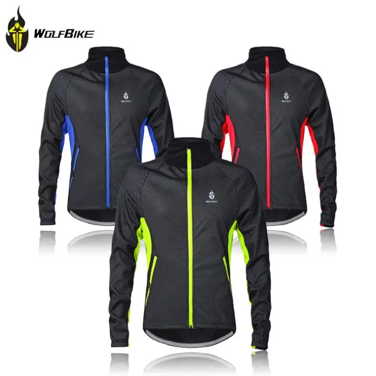 

WOLFBIKE Waterproof Fleece-Lining Thermal Cycling Jerseys for Men in Winter Windproof MTB Bike Bicycle Jacket Clothing Coat