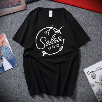 

New Summer Barber Boutique Cotton T-Shirt Fashion Man Woman Short Sleeve T-Shirt European Size Top