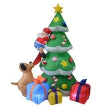 210 см гигантская надувная Рождественская елка с подарочными коробками щенок укусы Санта Клаус скалолазание дерево игрушки рождество хэллоуин вечерние реквизиты