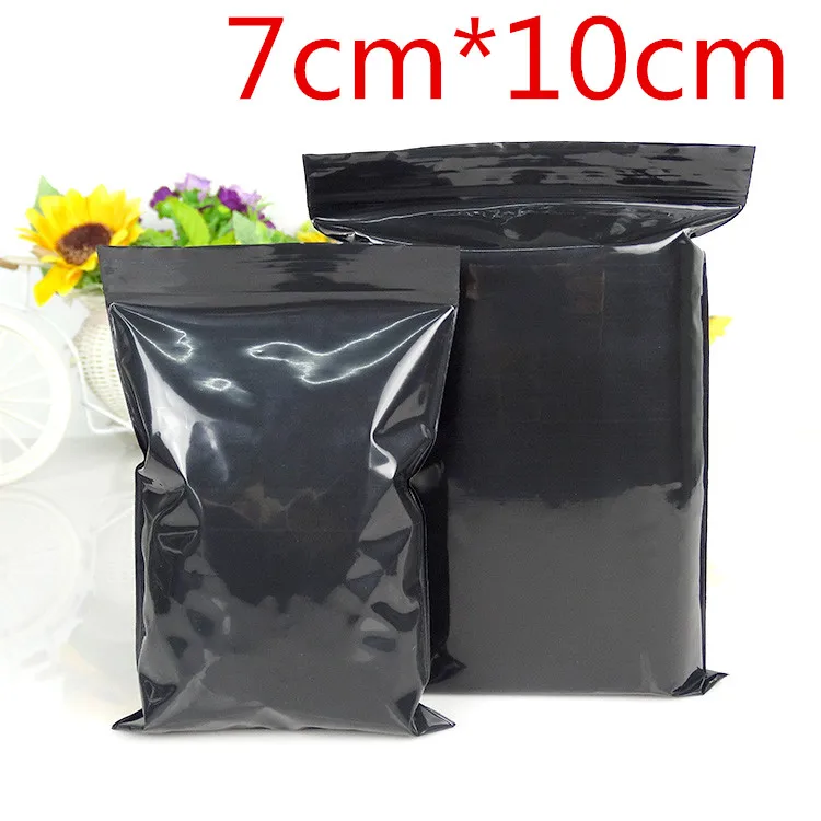 

7cm*10cm Black Resealable Zipper Top Event Plastic Packing Pack Bag Grip Seal Ziplock Poly Package Packaging Pouch 200Pcs/Lot