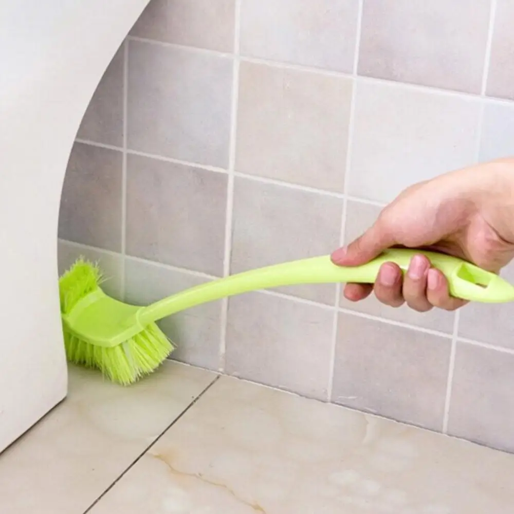 Plastic Toilet Brush Bathroom Long Handle Double-Sided Brush Toilet Corner Side Cleaning Brush New