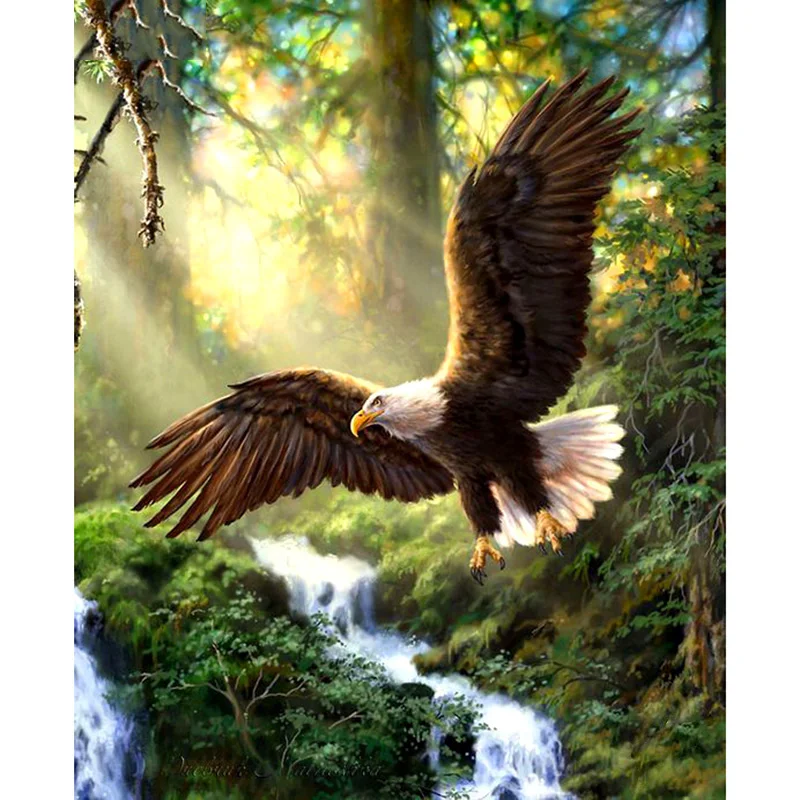 5D DIY Rhinestone Diamond Embroidery Eagle Painting Cross Stitch Home Decor Gift