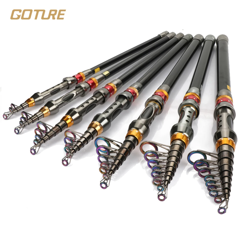 Goture Telescopic Fishing Rod 1.8 3.6Meter Carbon Fiber Carbon Spinning