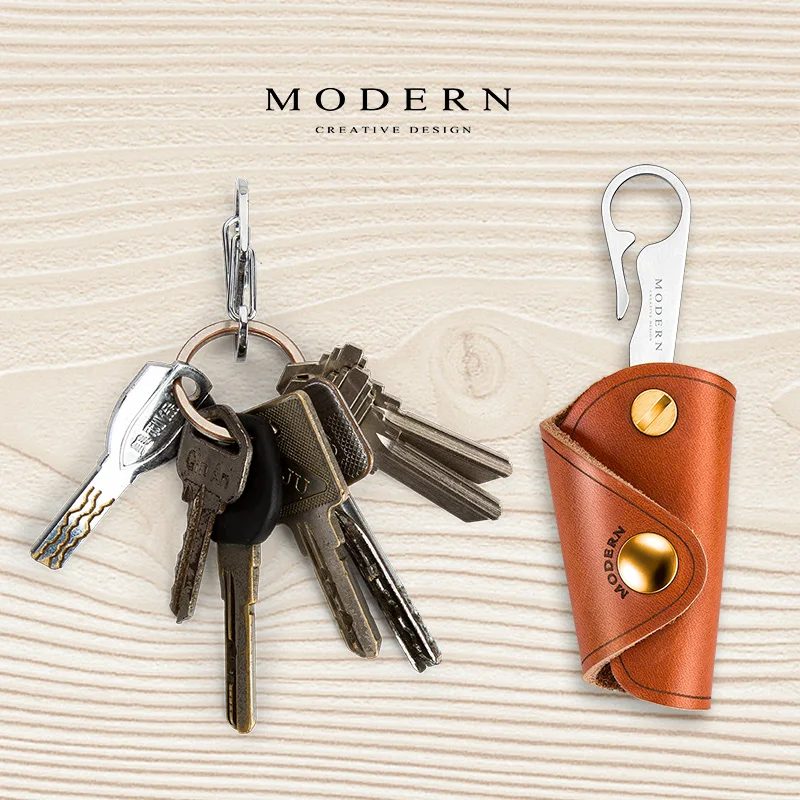 Современный бренд натуральная кожа кошелек для смарт-ключа DIY брелок EDC Мини карманный Автомобильный держатель для ключей органайзер для ключей