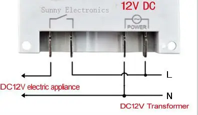 Цифровой таймер DC12V 16A таймер реле+ водостойкий Чехол