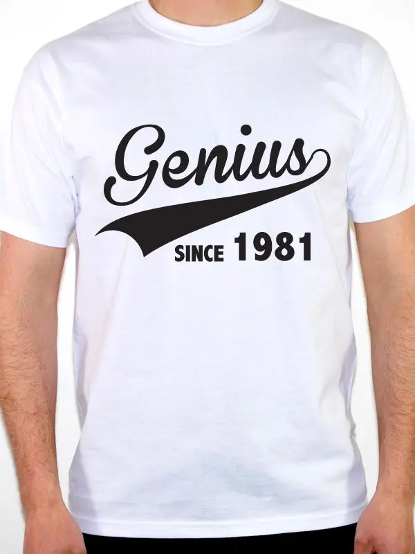 Genius с 1981 года рождения/подарок на день рождения/Новинка тему мужской футболки 2019