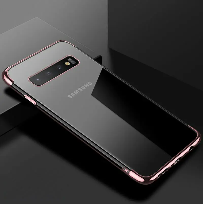 Чехол для Samsung Galaxy A80 A90 A50 A30 A20 A10 A70 A40 M10 M20 M30 A 50 Роскошный прозрачный ТПУ силиконовый чехол для телефона - Цвет: Розовый