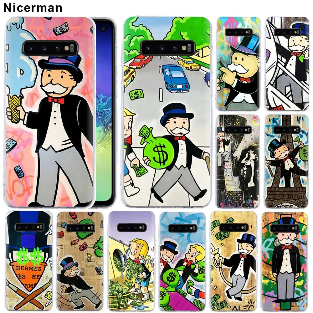 

Dollar Monopoly Silicone Case for Samsung Galaxy S10 Plus S10e S9 S8 Plus Note 8 9 M30 Cover Clear Soft Patterns TPU Shell