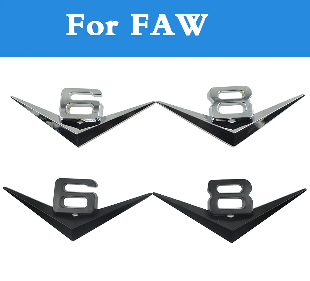 

2017 V6 V8 LOGO Decals Stylings Car Tail Stickers Decorations For FAW Besturn B50 Besturn B70 Besturn X80 Jinn Oley V2 V5 Vita