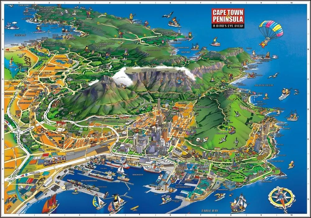Creative Map Cape Town Bird S Eye View Map Retro Vintage Kraft Poster Decorative Wall Sticker Canvas Painting Home Decor Gift Wall Sticker Decorative Wall Stickerskraft Poster Aliexpress