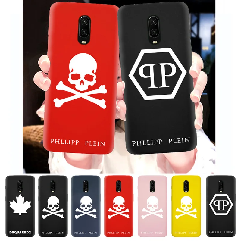 

Case for Oneplus 6T 5T 5 6 Black Silicone Sport Phone Cover Soft TPU Protective Back Smart Cases Bone