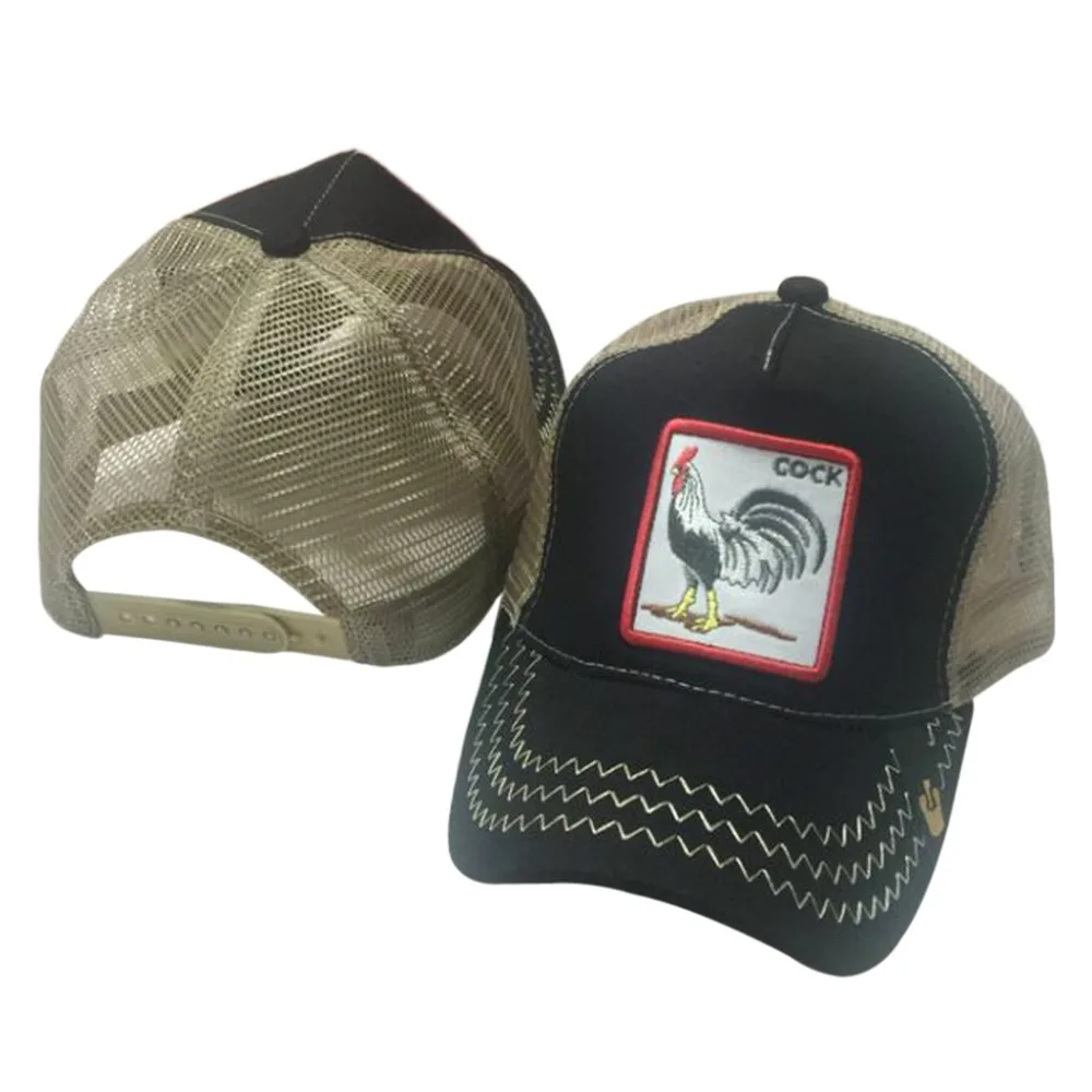 

Unisex Animals Embroidery Patch Baseball Cap Hip Hop Snapback Mesh Trucker Hat