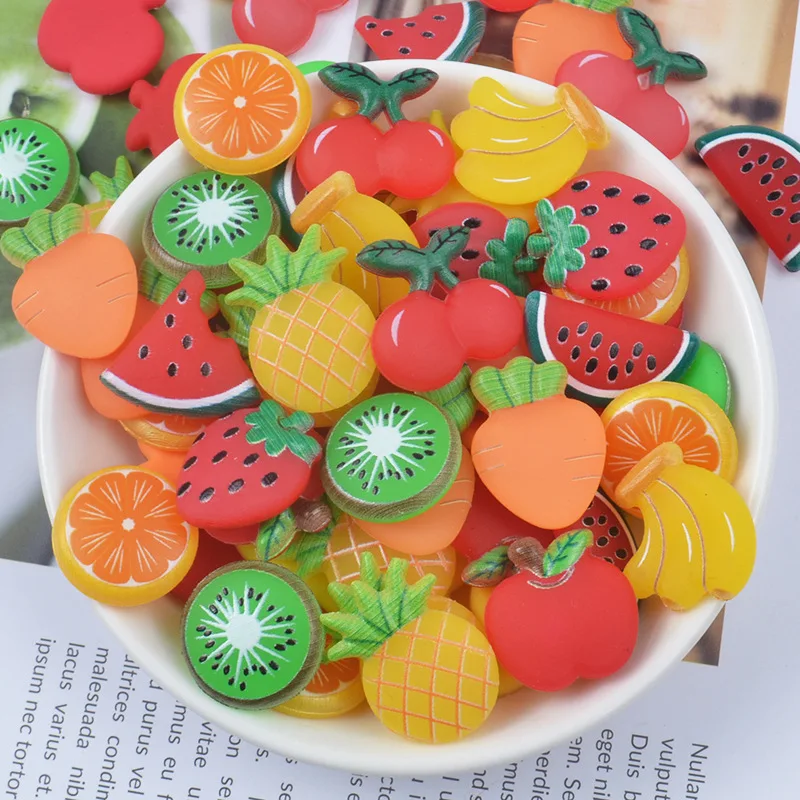 

New Cute 10pcs/bag Slime filler simulation fruit Strawberry banana Cherry DIY material Accessories Slime Crystal mud filler