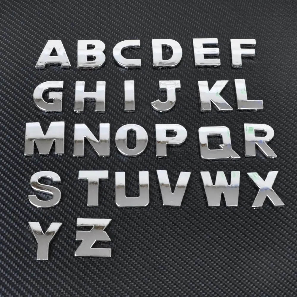 40PCS 3D Car Alphabet letter Number Symbol Emblem Badge Decals Stickers Kits 