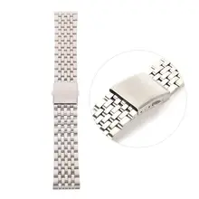 Nova Alça de Faixa De Relógio de Prata do Metal Unisex Pulseira de Aço Inoxidável Duplo Dobra Implantação Fecho Assista Buckle18 20 22mm