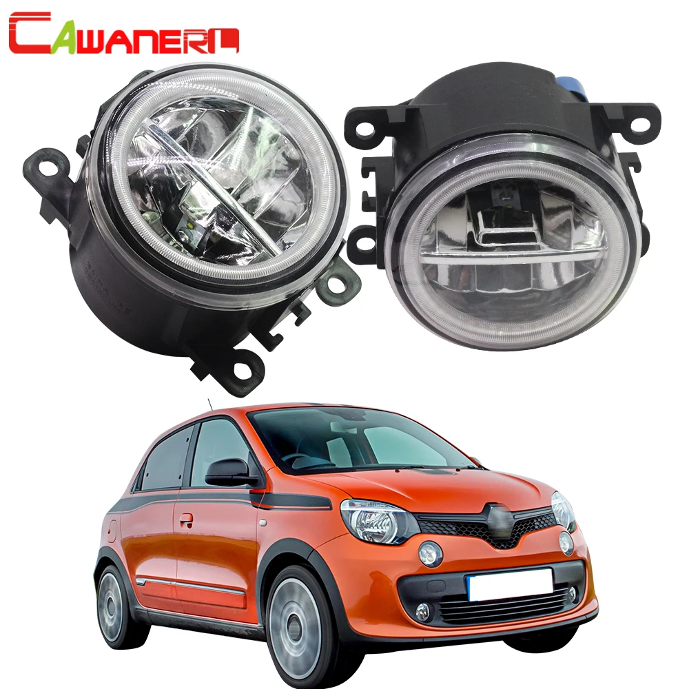 Cawanerl For Renault Twingo II Hatchback CN0 2007 2015 Car 4000LM LED Bulb Fog Light Angel
