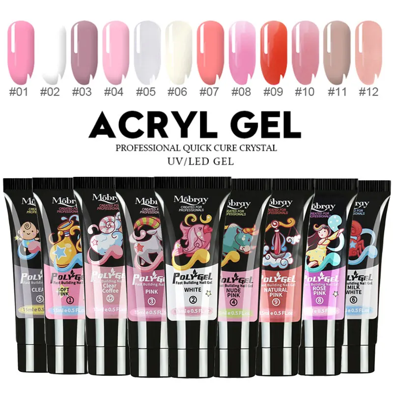 

Poly Gel Nail Kit LED Clear UV Gel Varnish Nail Polish Quick Builde For Nail Extensions Pretty Nail Art Gel Nails Polish Polygel