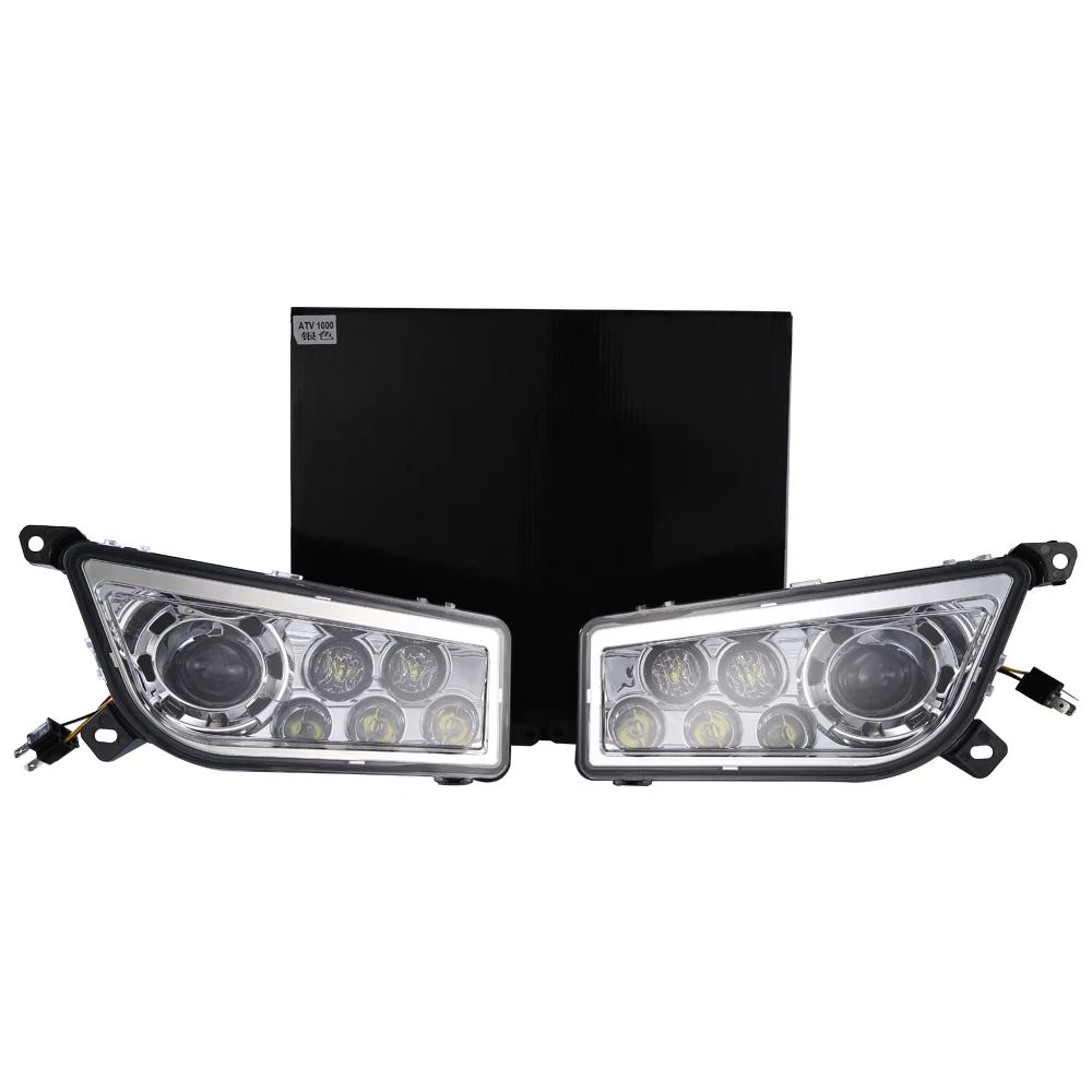 

Pair lantsun ATV-RZR1000 2014-2017 POLARIS RZR 1000 XP 900 ATV Chrome LED Headlights DRL Conversion Kit