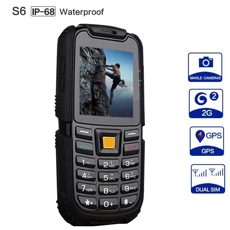 XENO S6 IP67 Waterproof Phone 2500mAh Battery Long Standby Loud Sound Shockproof Outdoor Phone Old Man