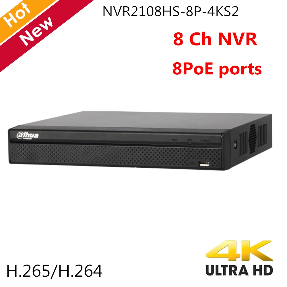 Видеорегистратор Dahua 4K 8 каналов NVR PoE H.265 сетевой видеорегистратор для систем IP