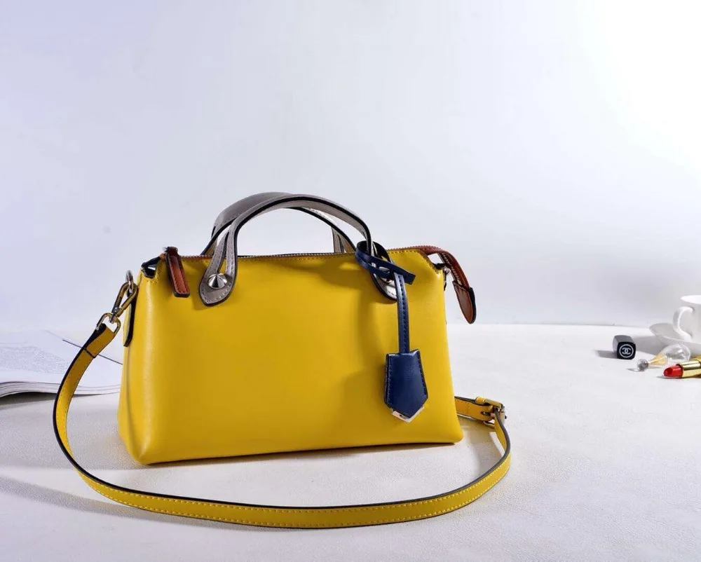 

Kafunila 2018 Women real leather mini boston shoulder bag Genuine Leather famous brand High Quality messenger Tote Handbag bolsa