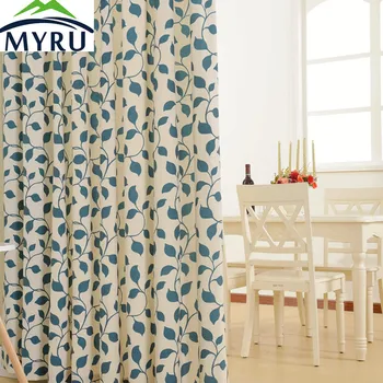 

MYRU Modern Simple Pastoral Shading Cotton and Polyester Printing Ready Made Up Curtains