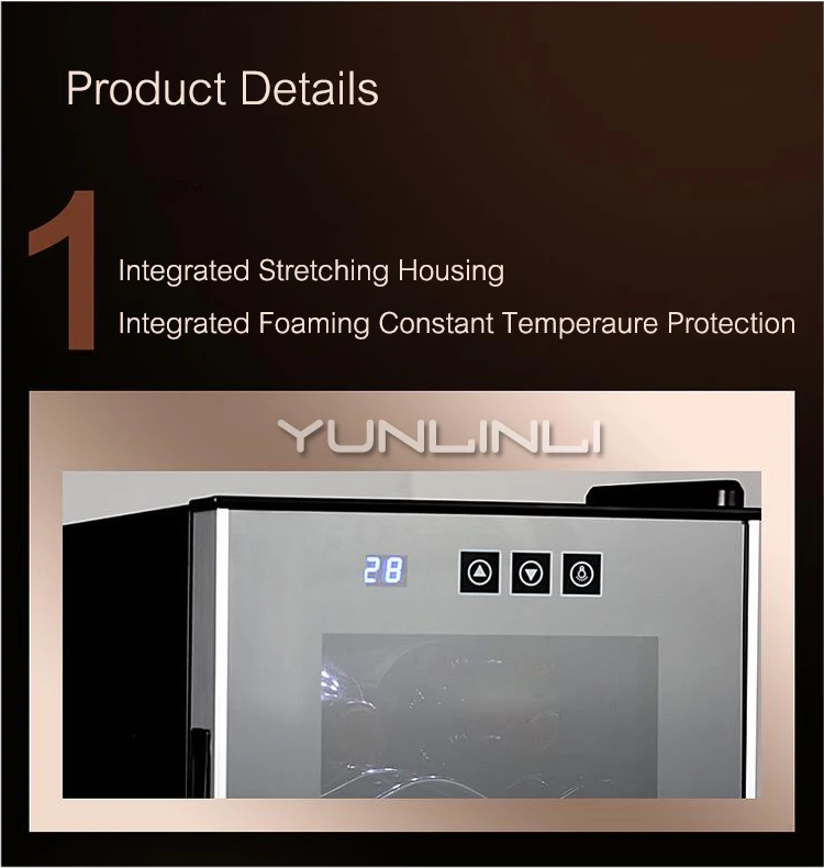 Refrigerador de Vinho de Vidro Prateleira de Aço Refrigerador de Vinho Armário do Vinho Casa Temperatura Constante Eletrônico Pequeno Inoxidável Refrigerado Jc-65bw 12 High Quality Eletrodomésticos