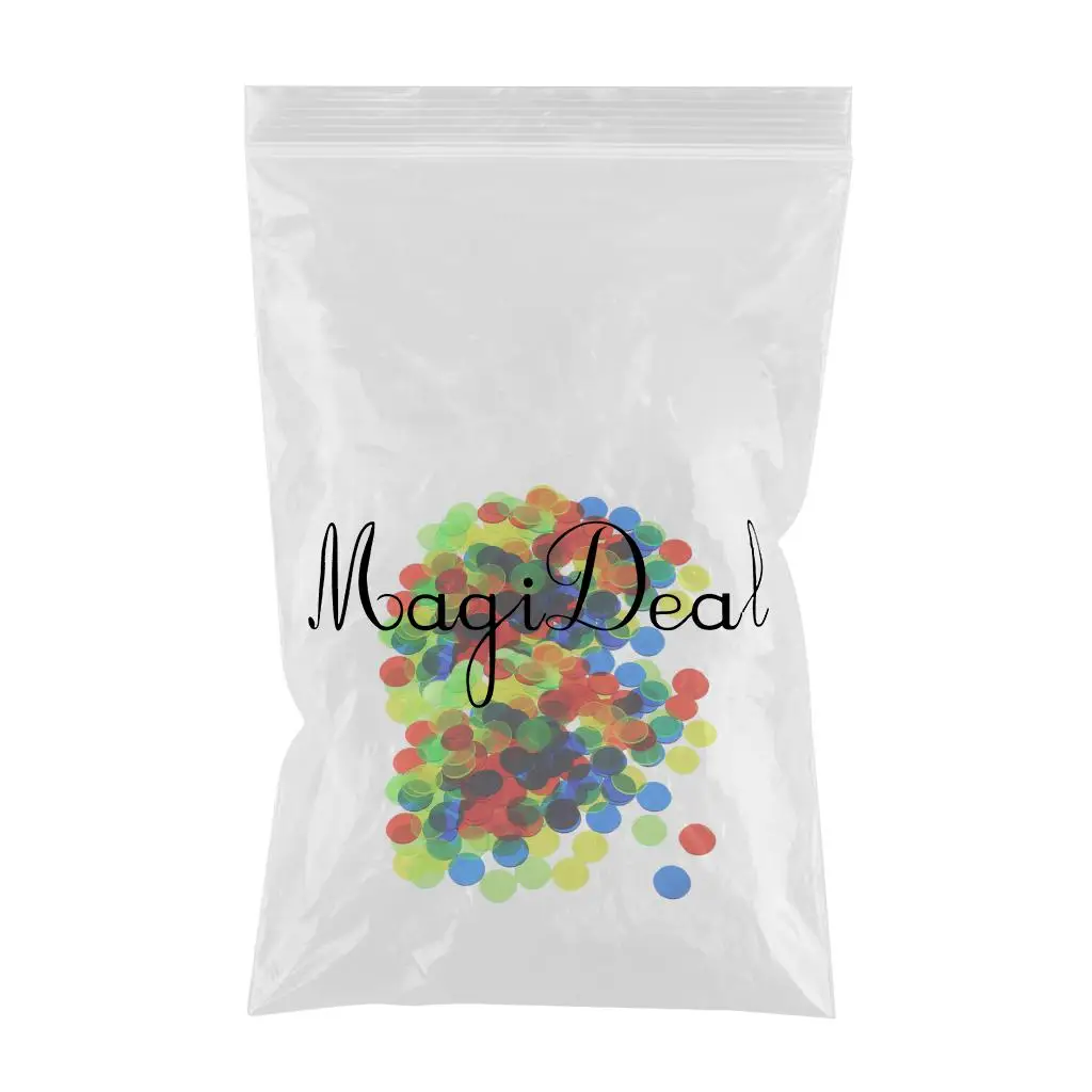 MagiDeal 200x Count Bingo Chip Markers Bingo Game Cards Parts Accessory Mixed Color Board Game Counters Board Game
