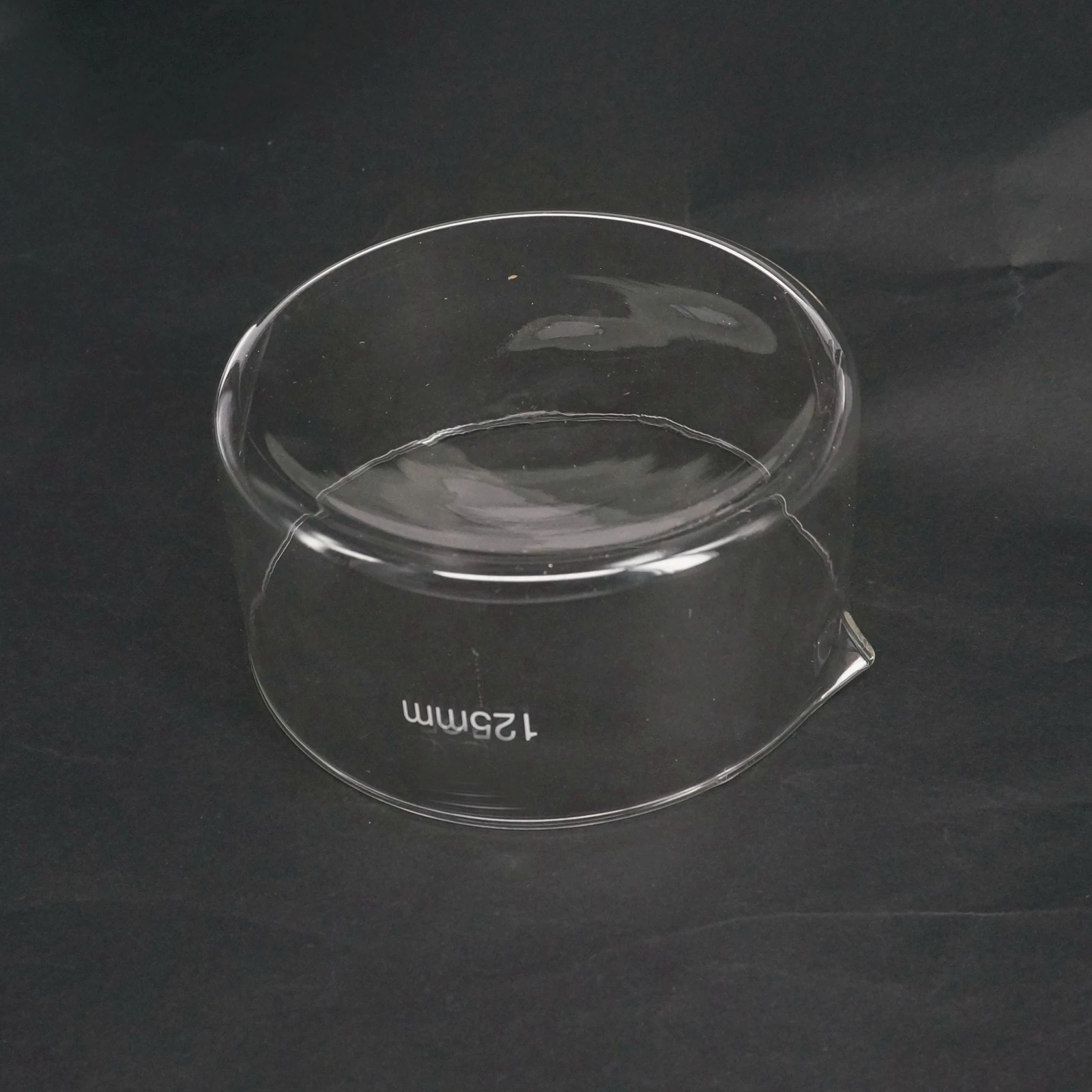 125 мм Стеклянная кристаллизационная посуда в нижней части с носиком для химической лаборатории