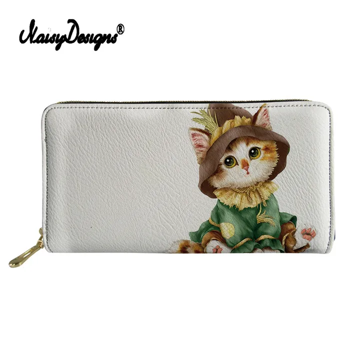 Noisydesigns PU кошелек Паспорт ID-карты держатель 3D Кот с рисунком на заказ для женщин Cluth кошельки для девочек держатель для карт чехол - Цвет: LMXY0158Z21