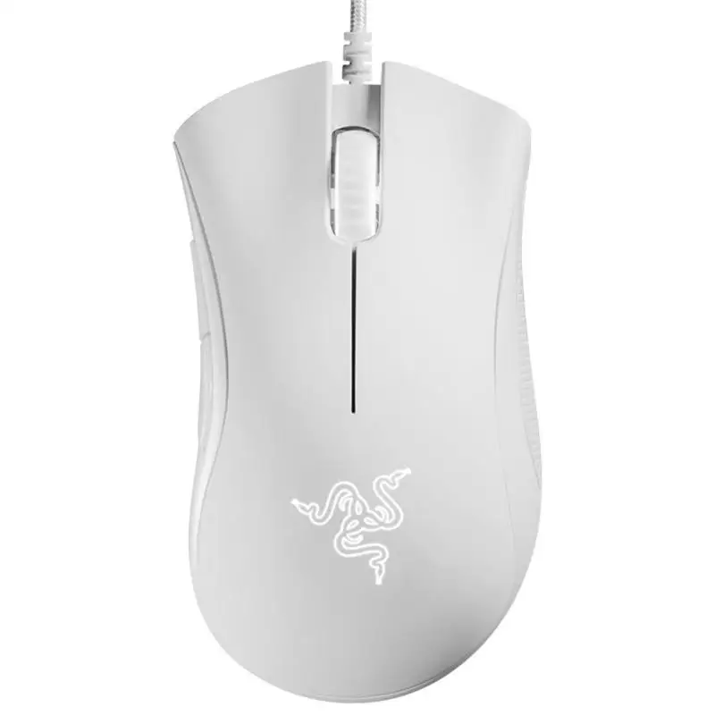 Razer DeathAdder Эфирная Проводная игровая мышь USB 5 программируемых кнопок 6400 dpi оптический сенсор эргономичные Мыши для ПК компьютера - Цвет: Белый