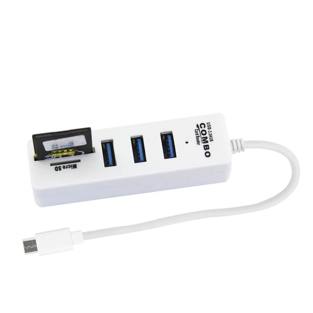 USB 3.0 Type C COMBO Multi Hub 3.5 To 3 Ports Multi Card Reader Sd/Cf/C Type Micro Usb Otg Splitter Adapter For Computer Phone 