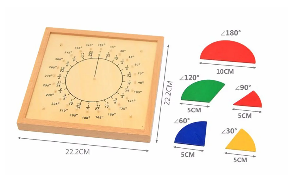 JaheerToy Монтессори обучающая игрушка Детские игрушки Математика обучающая помощь фракционная пластина окружность соотношение дерево