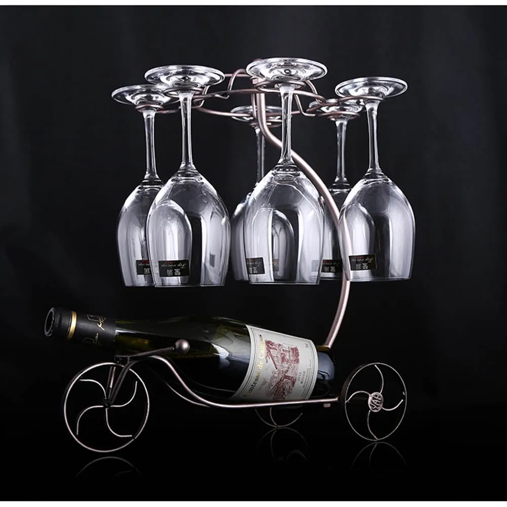 Decorative Racks Wine Bottle Holder Hanging Upside Down Cup Goblets Display Rack Iron Wine Stand Arts Design KC1283 (1)