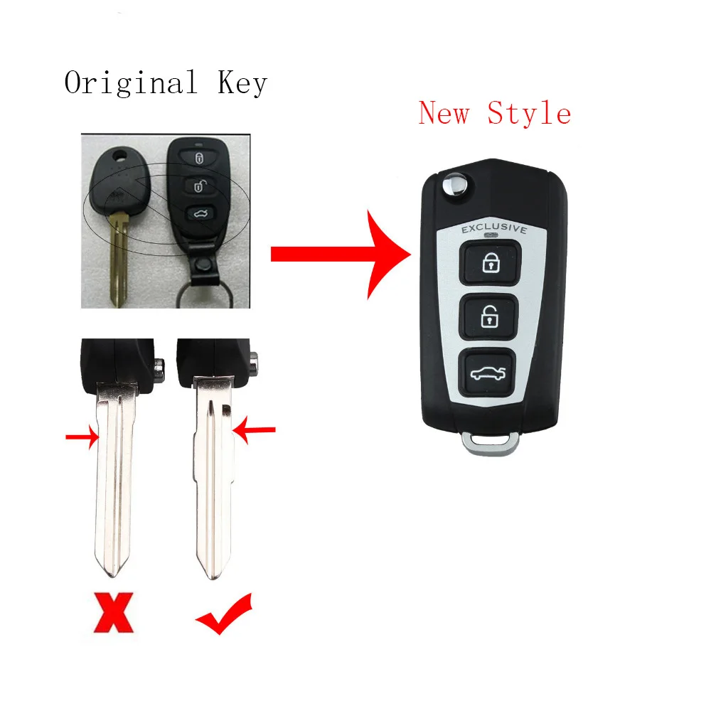 

New Style 3+1 Buttons Remote key shell For HYUNDAI Sonata 2006-2013 For HYUNDAI Genesis Coupe 2013-2016 Flip Key Shell