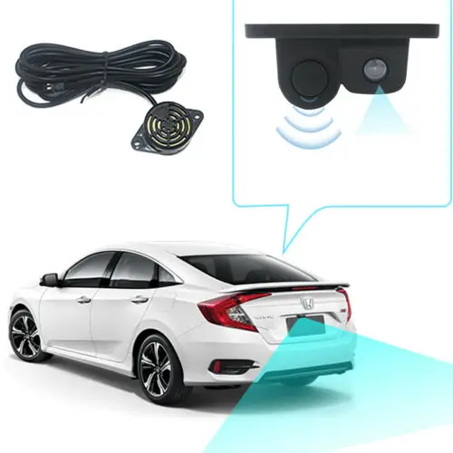 

HD 170 Degree Waterproof Wide Angle Car Rearview Camera Parking Sensors Radar CCD 2 In 1 Car Reverse Backup LED