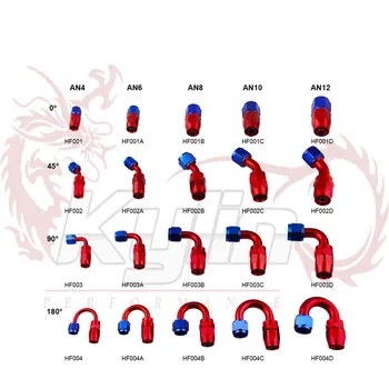 

Universal AN 4 6 8 10 12 Oil/Fuel/Swivel Hose Aluminium AN Fittings Adapter Oil Fuel Reusable Fitting Hose End 4 Degree