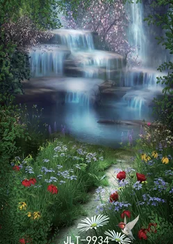 

Waterfall Flowers Photography Backdrops Natural Scenery Photo Background Vinyl Cloth 3D for Photo Studio Photoshoot