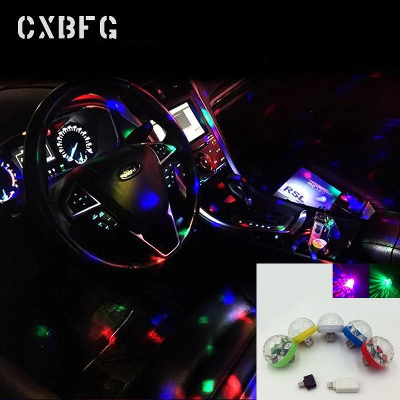 

Mini Usb LED Atmosphere Lights Phone Music Rhythm Activated Auto Decoration Lamps Bulbs Car Styling Decors DJ Decorative Lights