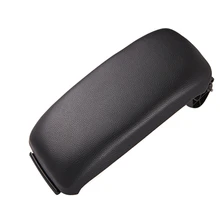 Cubierta de cuero del pestillo del reposabrazos de la consola central cubierta del reposabrazos de la caja de almacenamiento del coche negro cubierta de la tapa para Audi A3 8 P/A5 accesorios del coche