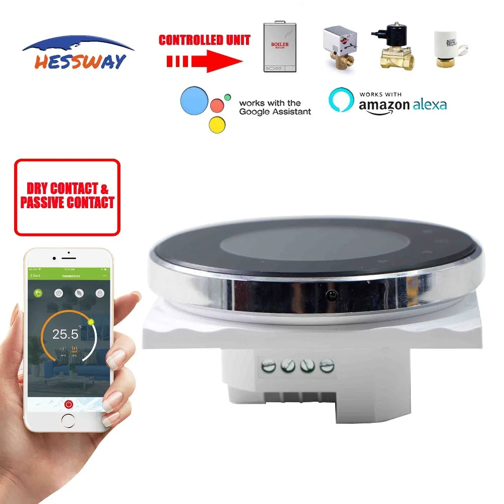 HESSWAY YUYA CHIP alexa google умный термостат WIFI для газового котла клапана сухого контакта
