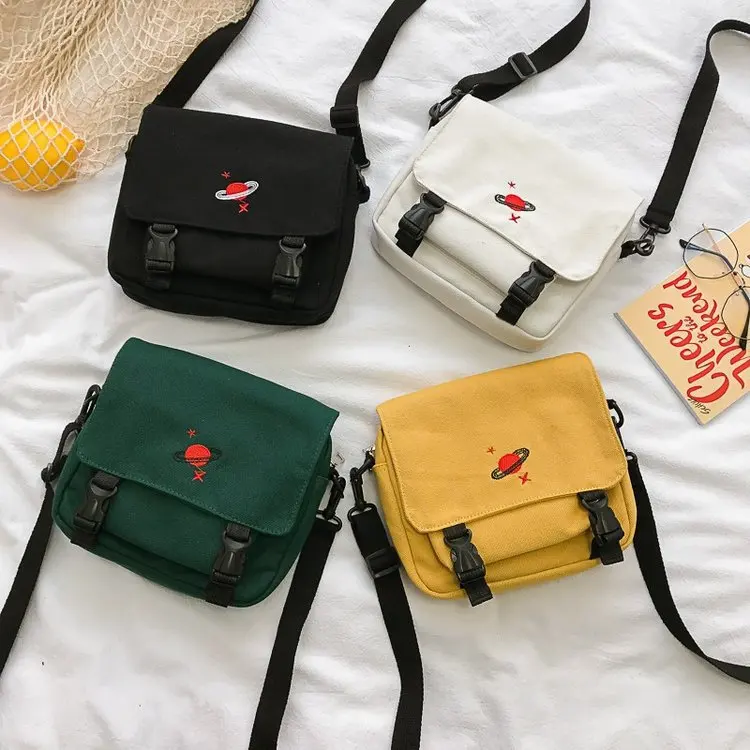  Bags for Women 2019 Fashion Messenger Bags Brand New Creative Cartoon Embroidery Planet Canvas Shou - 33018501085
