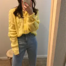 Осенний солнцезащитный свитер Alien Kitty, новинка, свободные обычные кардиганы, свитера, универсальные, с круглым вырезом, простые, свежие, однобортные, вязаные свитера