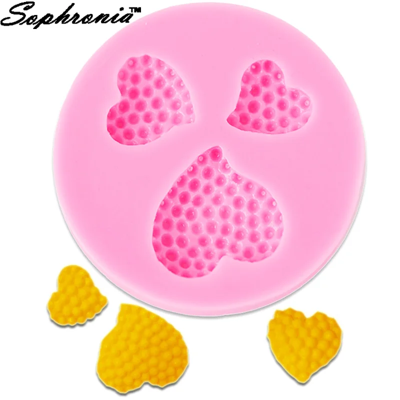 Sophronia Food-grade 3D Silicone Lace Love Strawberries Shapes Fondant Candy Chocolate Ice Cake Moulds Tools M055 | Дом и сад