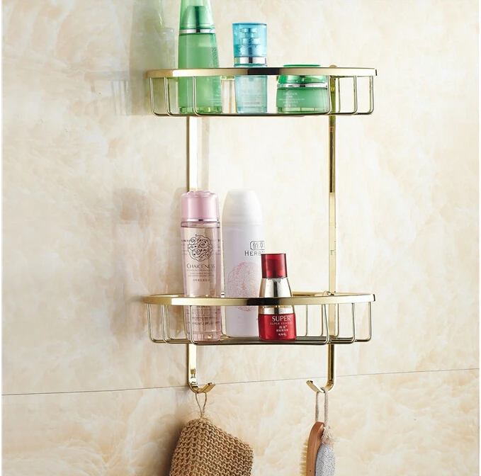 Wall Mounted Gold Br Bathroom Corner Shelf Shampoo Gold Br Bathroom Corner Shelf