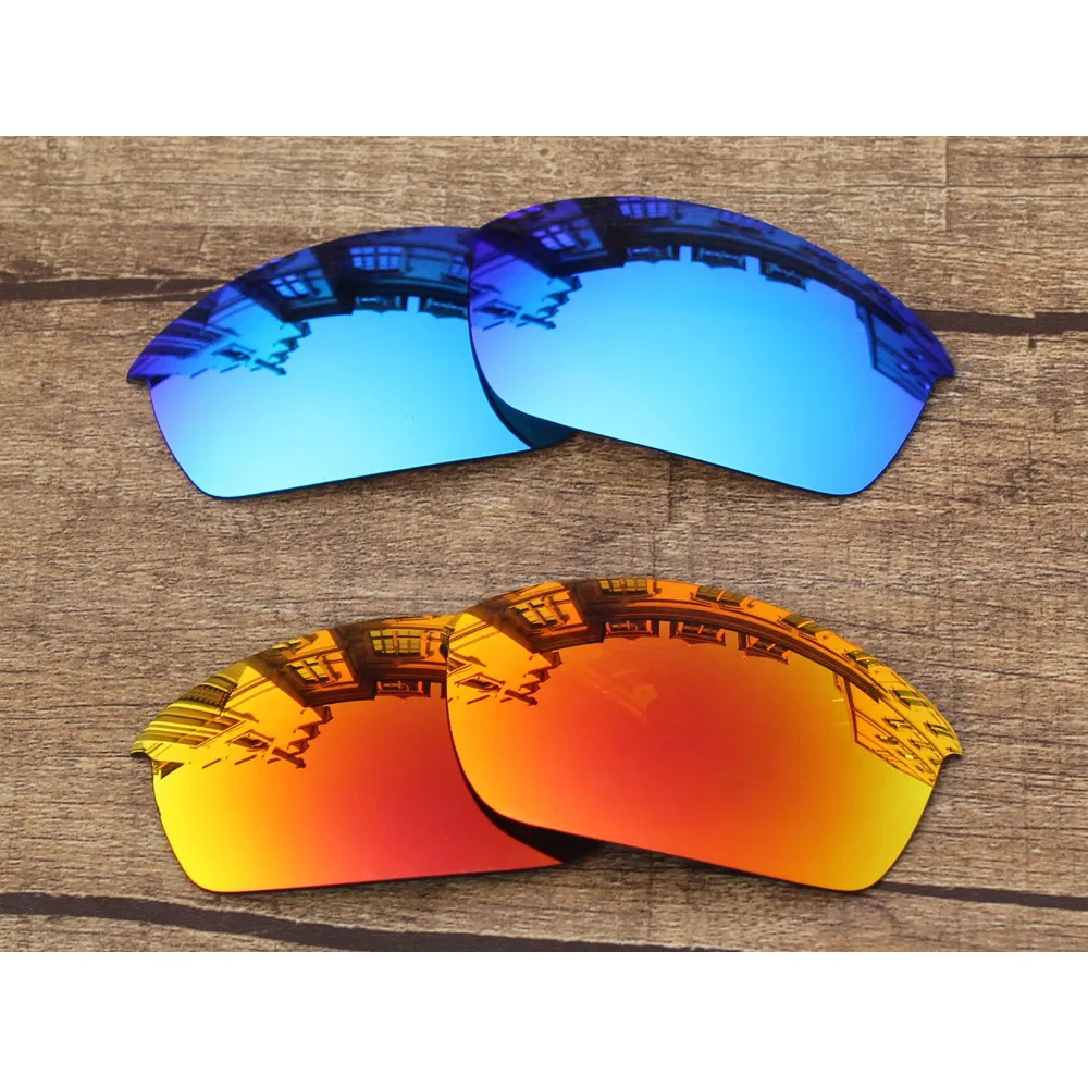 

Vonxyz 2 Pairs Ice Mirror & Ruby Mirror Polycarbonate Replacement Lenses for-Oakley Flak Jacket Frame