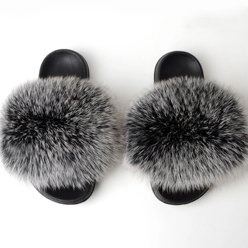 

Women Fur Fluffy Flat Summer Home Slippers Plush Furry Candy Color Slides Ladies Female Fashion Cute Indoor Shoes Plus Size